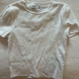 Zara White Knit Top